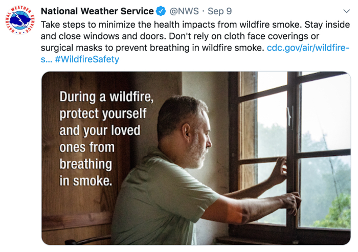 国家气象局推特截图。