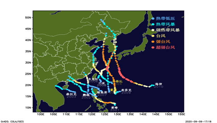 图1今年以来西北太平洋和南海台风路径图（截至9月11日）