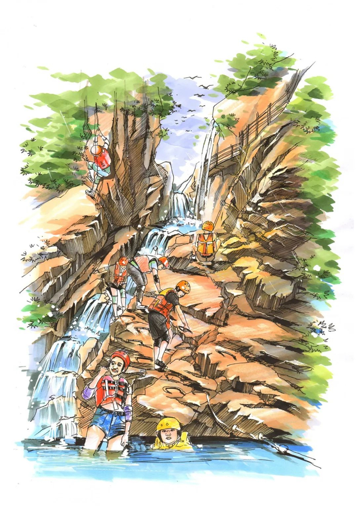 手绘金刀峡  北碚区委宣传部供图