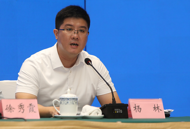 杨林回答记者提问 邹飞 摄