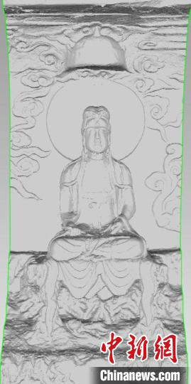 圣水寺内石质文物3D建模成像。成都文物考古研究院供图