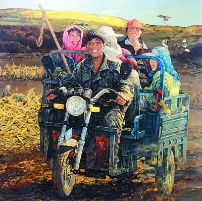 秋天里的故事（油画）常兴海