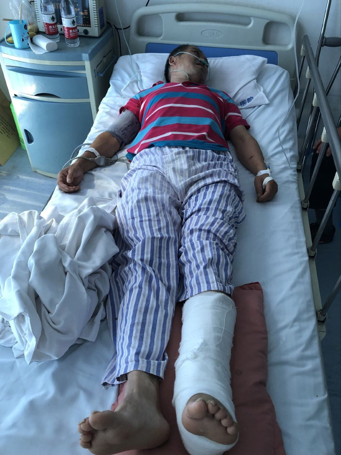 受伤住院时的赵国营&nbsp; 本文图片均为受访者供图