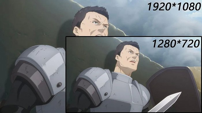 （高规格素材制作出的实际画面大小对比）