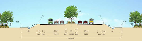 图说：道路横断面图