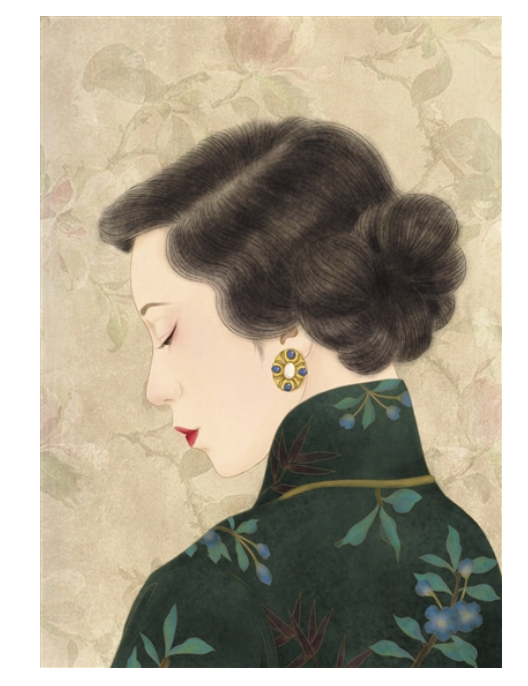 张爱玲与旗袍。图片来自《因为懂得，所以慈悲》（湖南文艺出版社·博集天卷，2020年5月）书封。