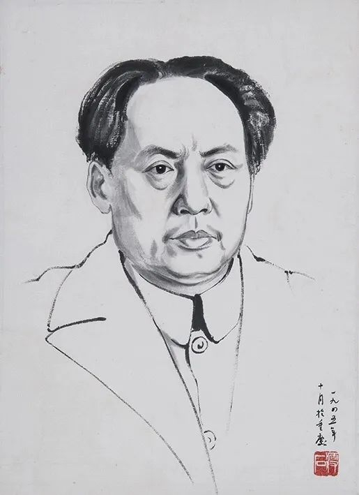 尹瘦石作毛泽东