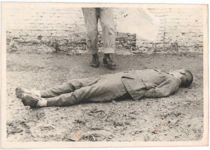  战犯大场金次执行死刑后的照片，档案号：593-01141-0134