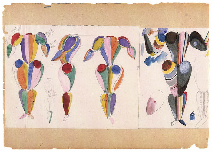 《三元芭蕾》的服装设计 图源：《包豪斯剧场》