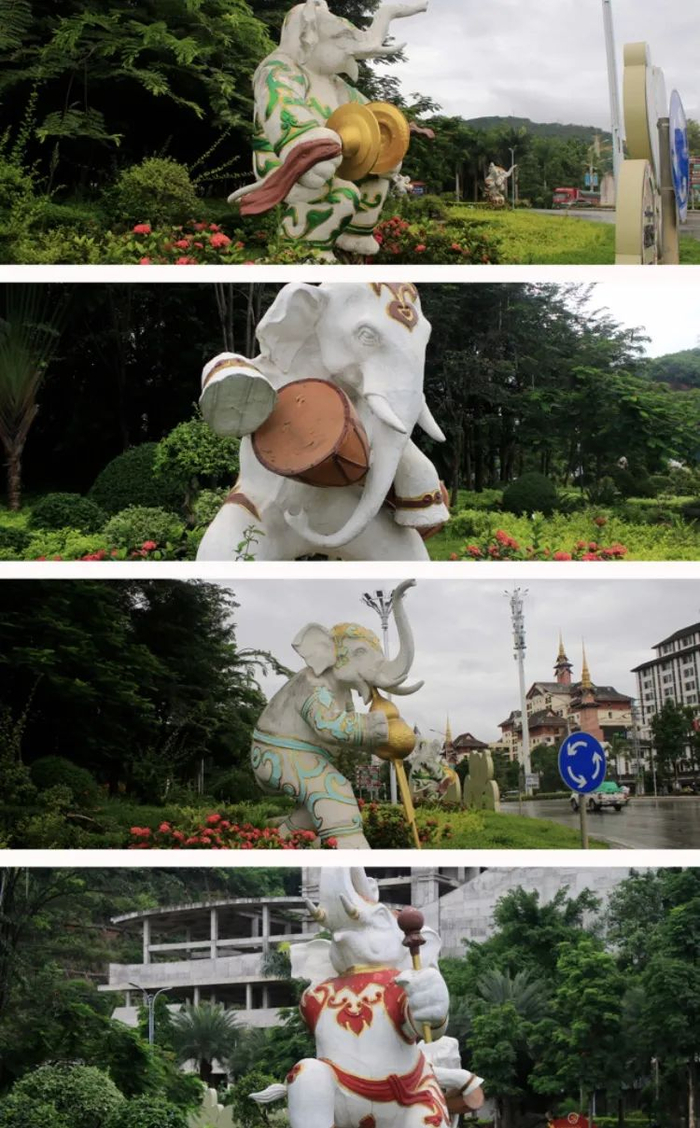 西双版纳街头的大象塑像。伦敦动物学会中国协调员陈姝供图