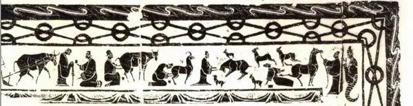 图9 榆林横山孙家园子墓墓室门楣石拓片局部