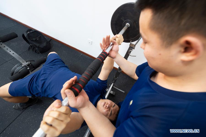Firefighters exercise at the fire station in Beiji Village of Mohe City, northeast China's Heilongjiang Province, Jan. 13, 2021. Firefighters stick to their post and keep training despite the freezing weather in Mohe, the northernmost city in China, where the temperature is often below minus 40 degrees Celsius in winter. (Xinhua/Xie Jianfei)