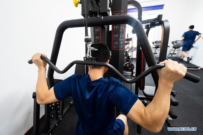 Firefighters exercise at the fire station in Beiji Village of Mohe City, northeast China's Heilongjiang Province, Jan. 13, 2021. Firefighters stick to their post and keep training despite the freezing weather in Mohe, the northernmost city in China, where the temperature is often below minus 40 degrees Celsius in winter. (Xinhua/Xie Jianfei)