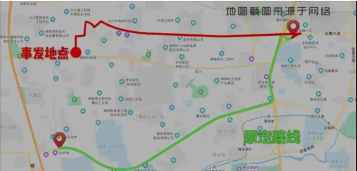 ▲家属提供的线路对比图