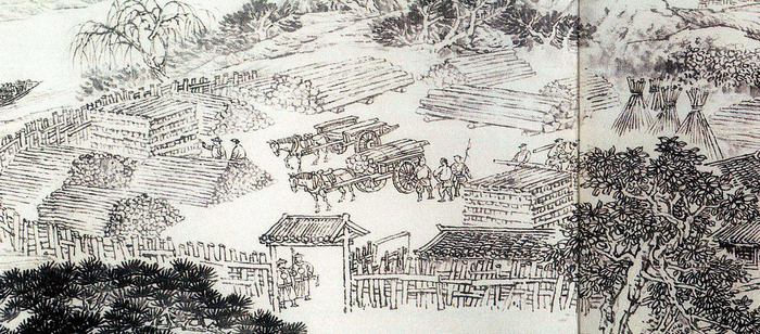 图为《京门九衢图》分段画卷——东直门篇鉴赏
