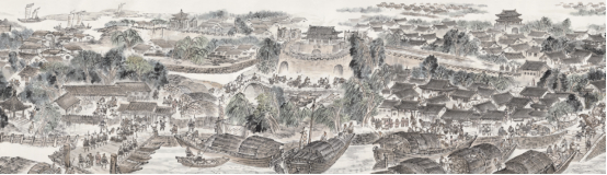 （《古运回望图》中漕运盛况）