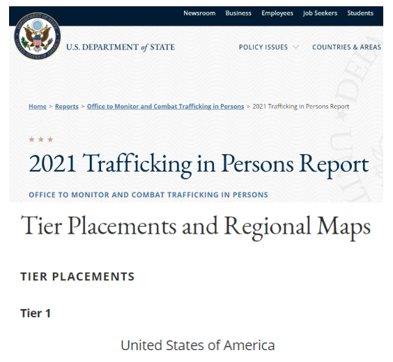 　　△美国国务院官网截图
