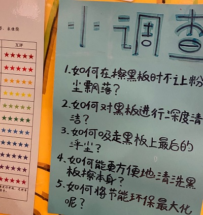 图说：同学们前期认真做好调研