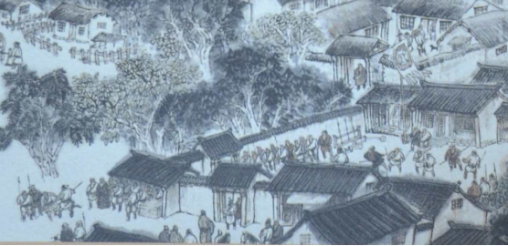 （《古运回望图》沧州武术之乡场景）