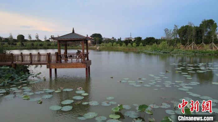 小河咀公园以靓丽的姿容出现。　沅江融媒体 摄