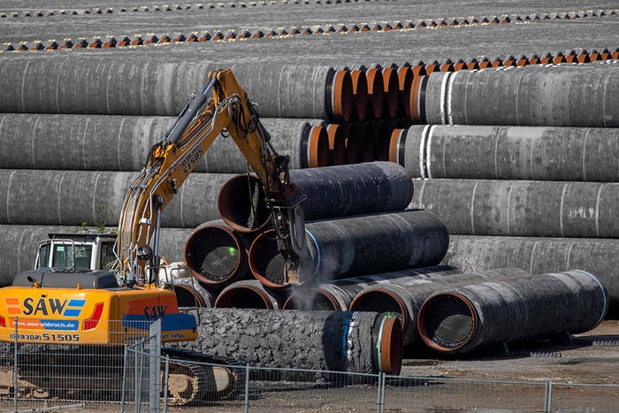 当地时间2020年9月7日，德国，“北溪2号”天然气管道。人民视觉 资料图