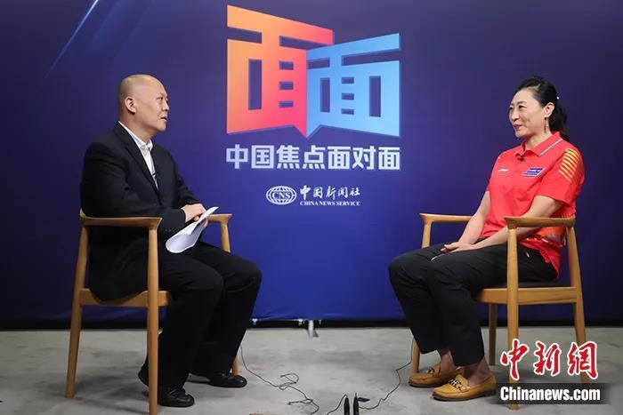 中新社“中国焦点面对面”专访雅典、北京两届羽毛球奥运冠军、世界羽联名人堂成员张宁。中新社记者 蒋启明 摄