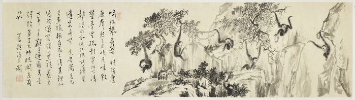 民国溥儒《七猿图》