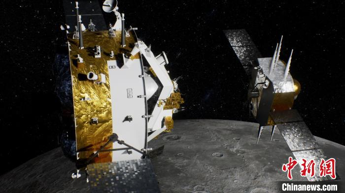 嫦娥五号交会对接效果图 中国航天科技集团上海航天技术研究院 供图