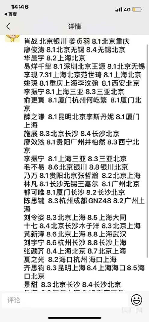 黄牛发布的信息（图片由受访者提供）