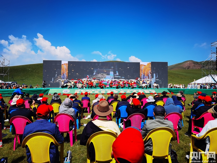 　海北州王洛宾音乐文化旅游节开幕式现场文艺演出（央广网发 张海东 摄）