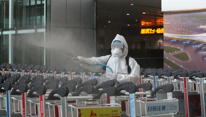 消毒处理 重庆机场集团供图