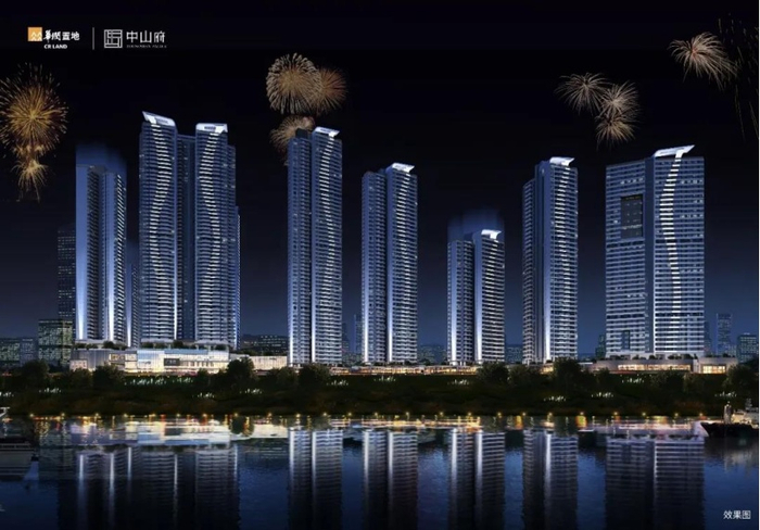 （华润置地中山府项目夜景，企业供图，央广网发）