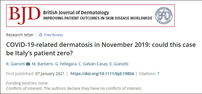 意大利米兰大学牵头的一个国际研究团队在《英国皮肤病学杂志》上发表研究结果