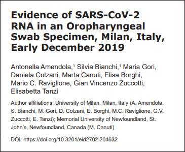 发表于美国《新型传染病杂志》的米兰大学相关研究