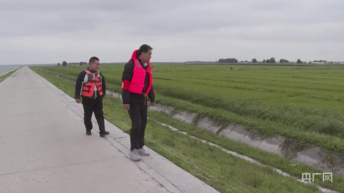 大安组织精干力量轮流巡堤（记者张旭成 摄）