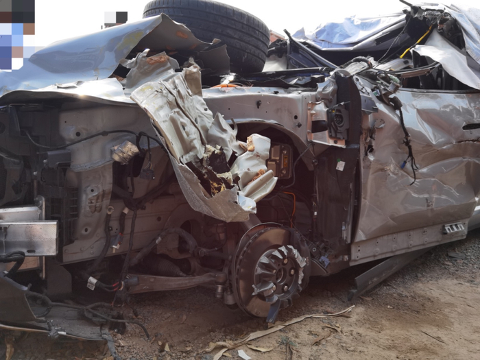 △林文钦车祸现场，图片由治丧小组成员郑先生提供