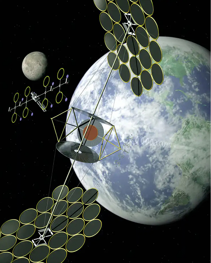 太空太阳能阵列结构示意图 图片来源：NASA