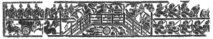 图六前北壁东一门楣画像拓片（编号5）