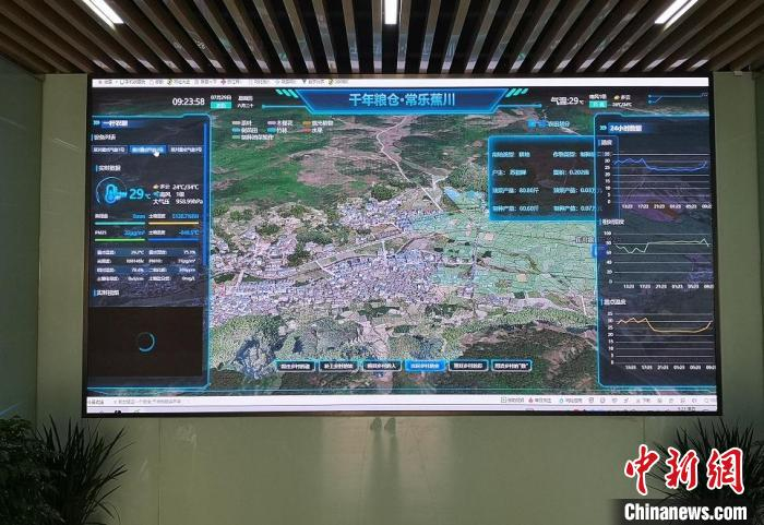 浙江遂昌新路湾镇“花园数字乡村”管理驾驶舱“兴起乡村的业”模块 范宇斌 摄
