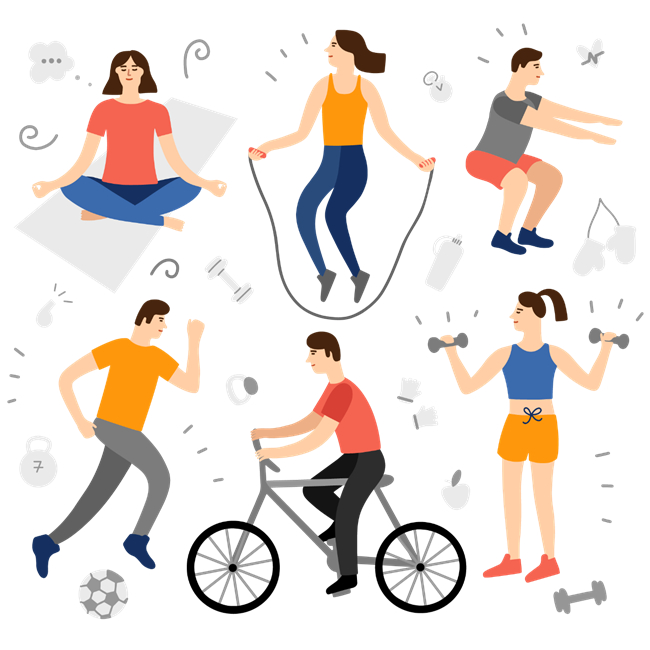 　　体育运动健身图示。哈医大一院 供图