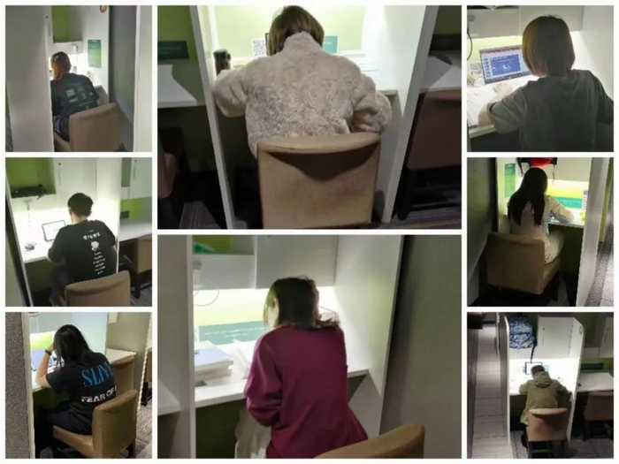 在自习室学习的年轻人。（图源：受访者供图）