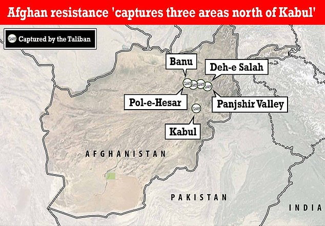 反塔利班武装宣布夺回Pol-e-Hesar、Deh Salah和Banu三个地区，图自推特