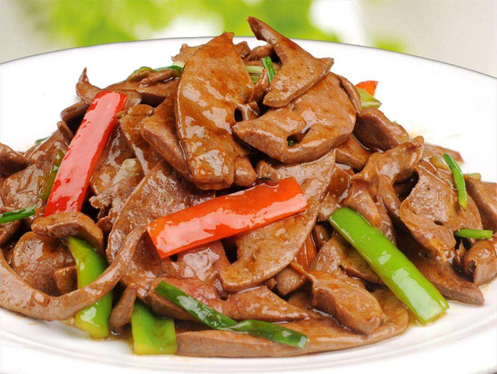 好吃美味的熘肝尖|猪肝|备用|木耳