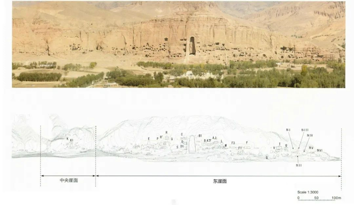巴米扬东部山崖石窟和东大佛景观