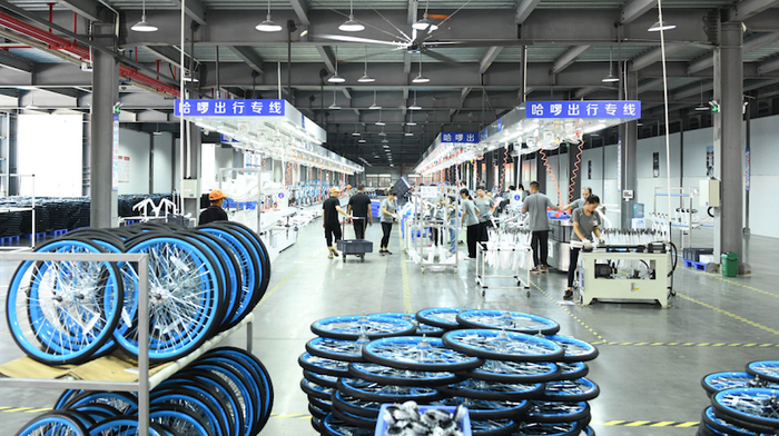 哈啰单车佛山凤凰OEM生产基地产线