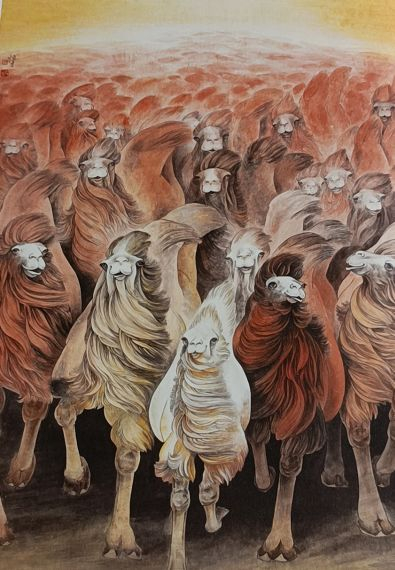 驼铃叮咚创新声当代画驼第一人武威籍画家李恒才骆驼作品欣赏