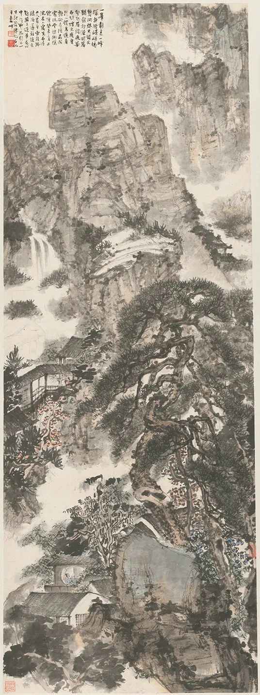 傅抱石《临石涛山居图》