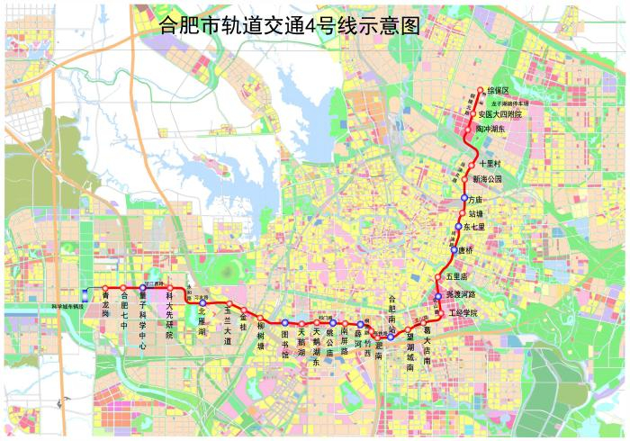 4号线线路图 合肥地铁提供