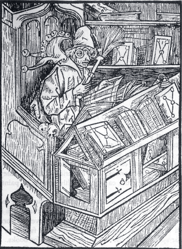 图4 书桌旁的书迷（采自《愚人船》）