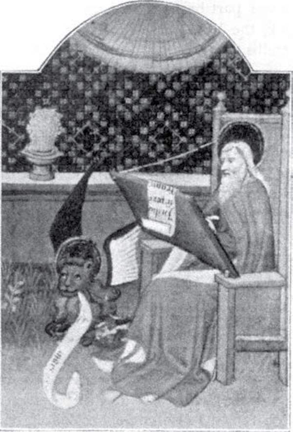 图14 正在撰写福音书的圣马可（采自15世纪一本在法国撰写的《祈祷书》手稿）